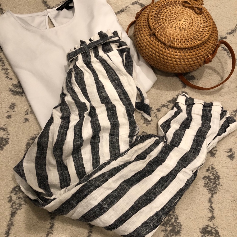 ✨striped baggy pants, bershka